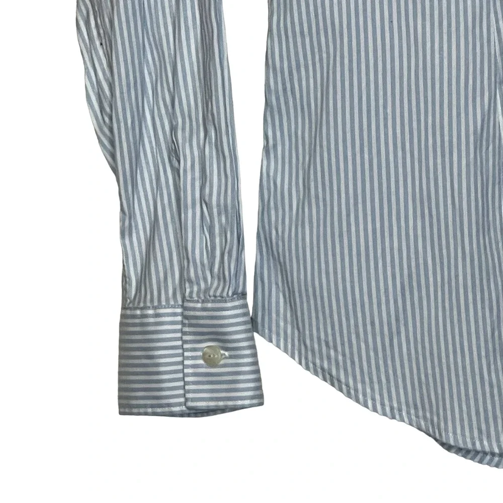Southern Tide Shirt Size 4 Blue White Striped Cotton Stretch Blend Womens LS - Picture 5 of 8